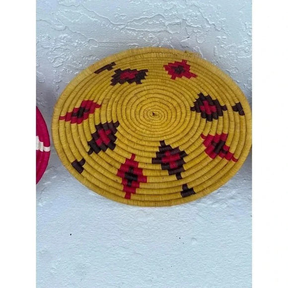 Antique Collection Woven Round Three Wall Basket Multicolor Sz 12" - Picture 7 of 9
